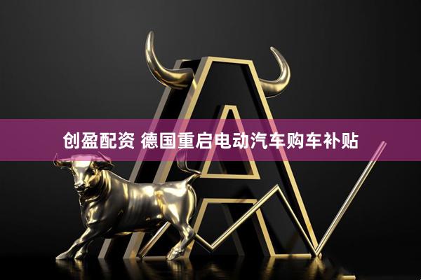 创盈配资 德国重启电动汽车购车补贴